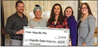Mayville PTA Donates Funds To Open Door