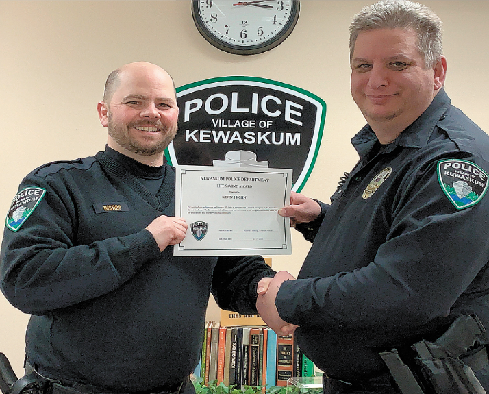 Two Kewaskum Police Officers Receive Awards For Saving A Life
