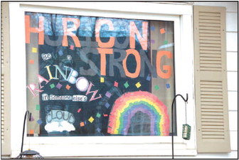 Window Decoration Encourages Horicon To Be Strong