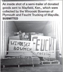 Taking Care of our Own, Mayville  Company Sends Relief to Kentucky